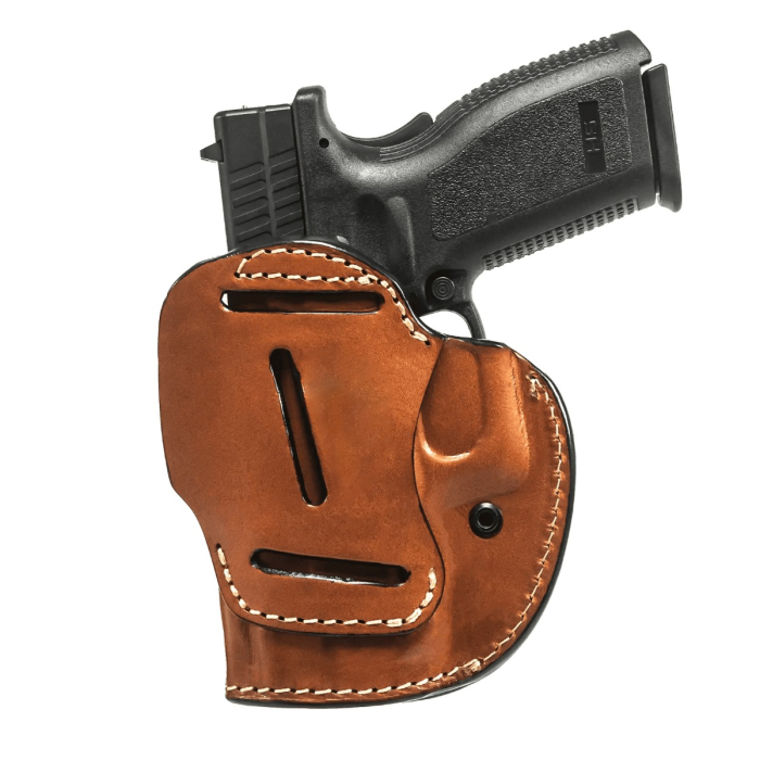 Brown Leather Four Way Open Top Hunting Holster