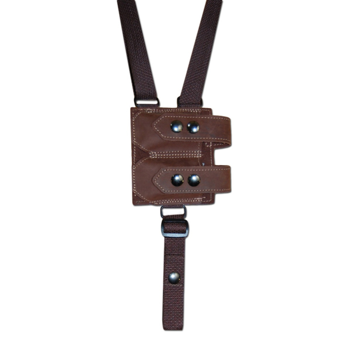 Brown Leather Horizontal Shoulder Holster With Tie Down