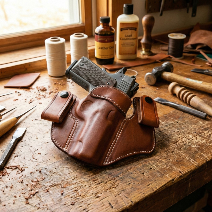 Brown Leather IWB Snap Loops Holsters
