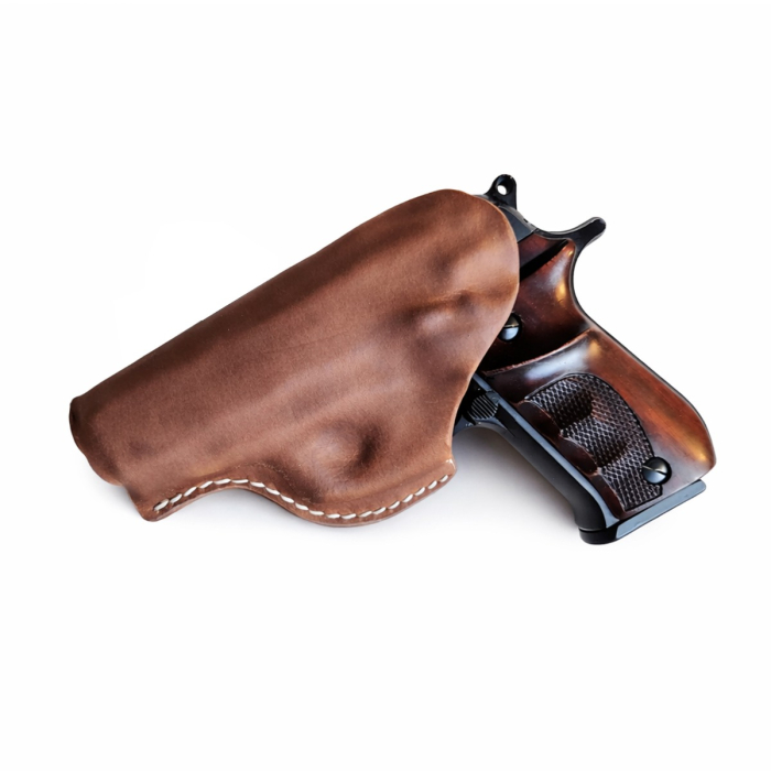 Brown Leather IWB Holster With Snap Loop