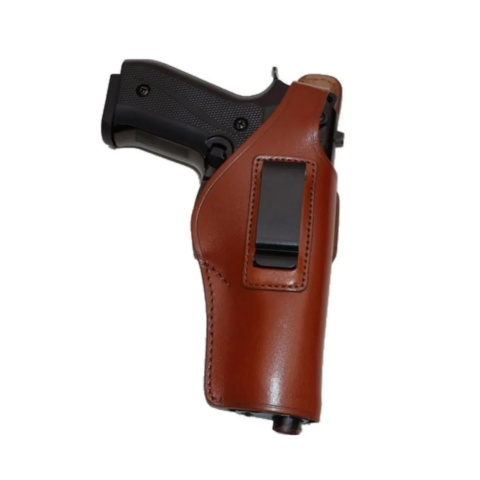 Brown Leather IWB OWB Hybrid Clip Holster