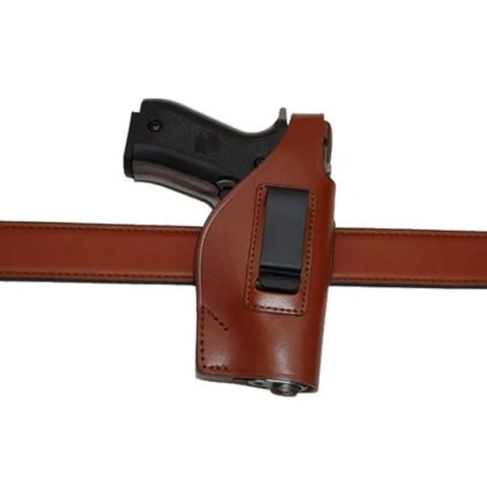 Brown Leather IWB OWB Thumb Break Belt Holster