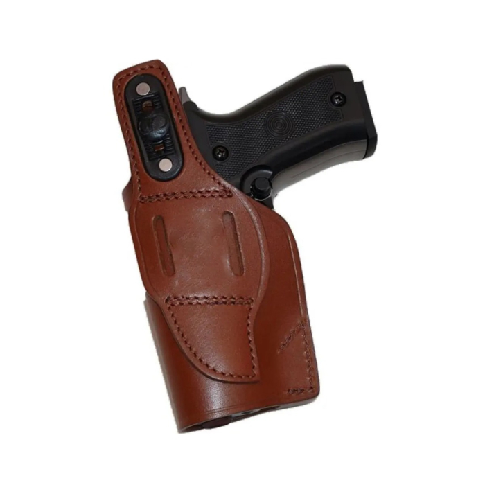 Brown Leather IWB OWB Thumb Break Belt Holster