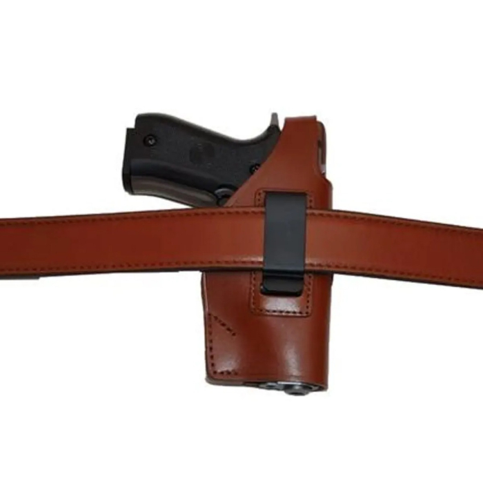Brown Leather IWB OWB Thumb Break Belt Holster