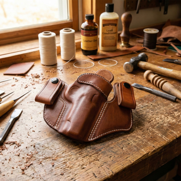 Brown Leather IWB Snap Loops Holsters
