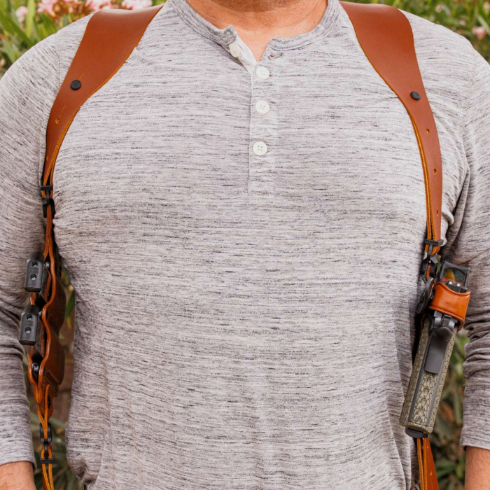 Brown Leather Horizontal Shoulder Holster System