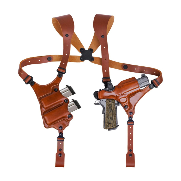 Brown Leather Horizontal Shoulder Holster System