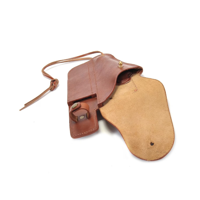 Brown Leather Military Flap Holster With Utility Sheath