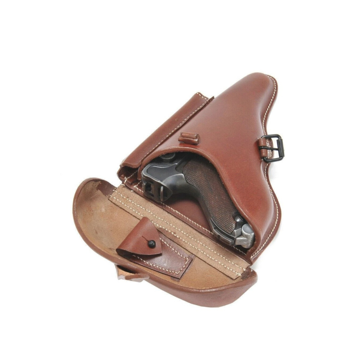Brown Leather Military-Style OWB Flap Holster
