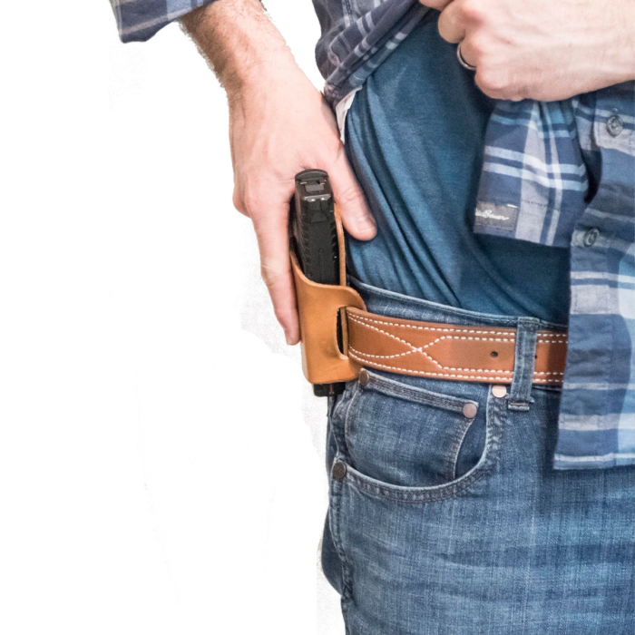 Brown Leather Belt Slide OWB Holster