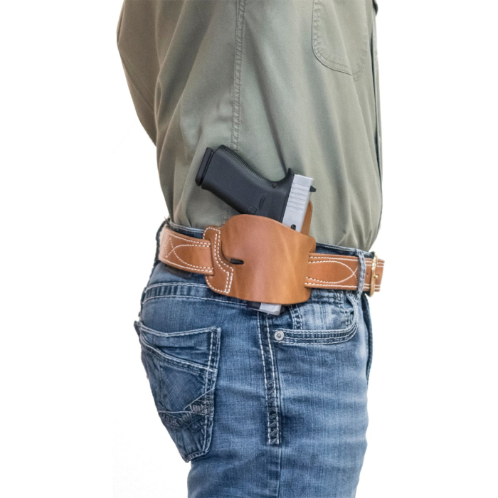 Brown Leather Belt Slide OWB Holster