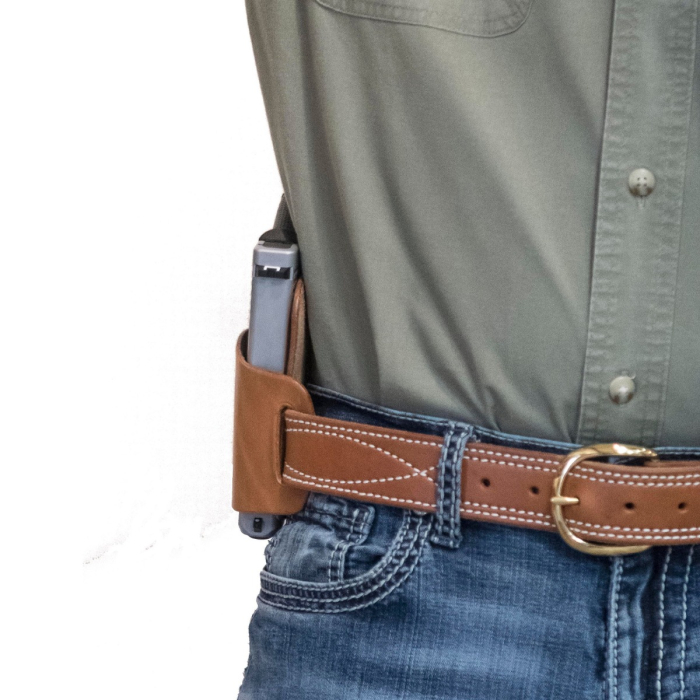 Brown Leather Belt Slide OWB Holster