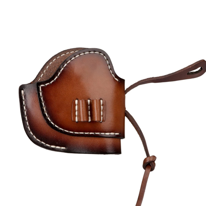 Brown Leather OWB Holster With Ammo Loops
