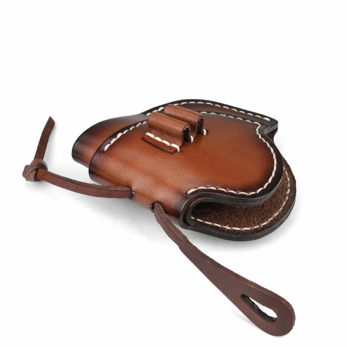 Brown Leather OWB Holster With Ammo Loops