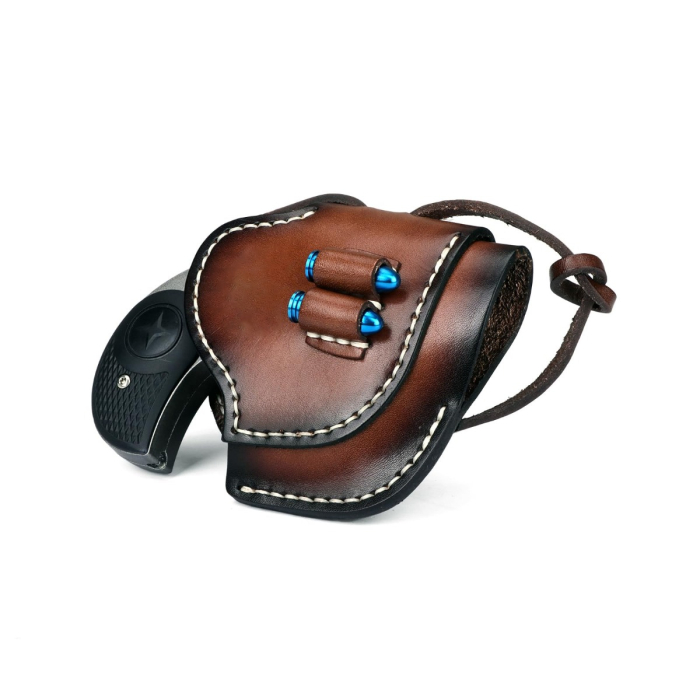 Brown Leather OWB Holster With Ammo Loops