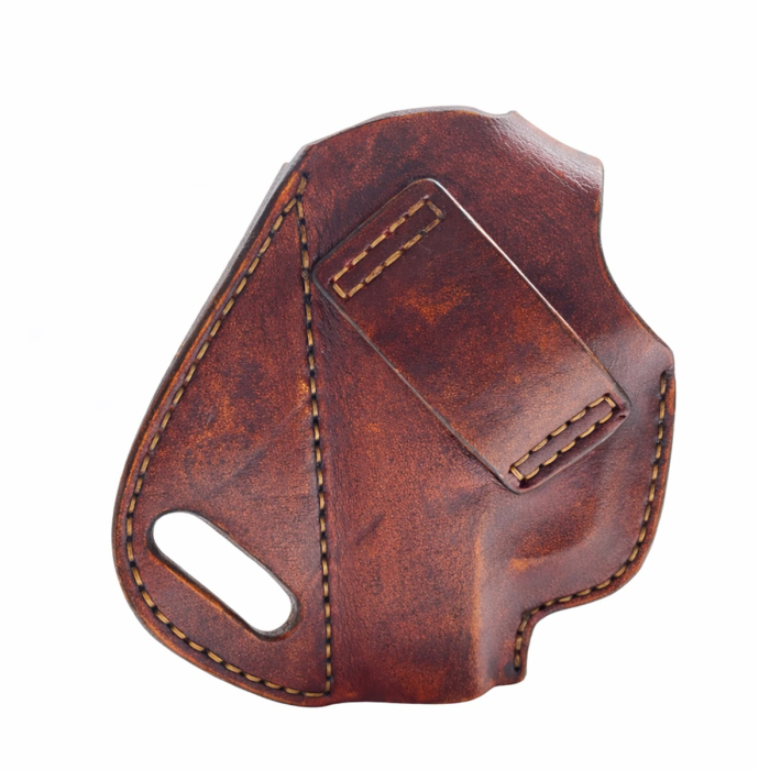 Brown Leather OWB Holster With Snap Strap
