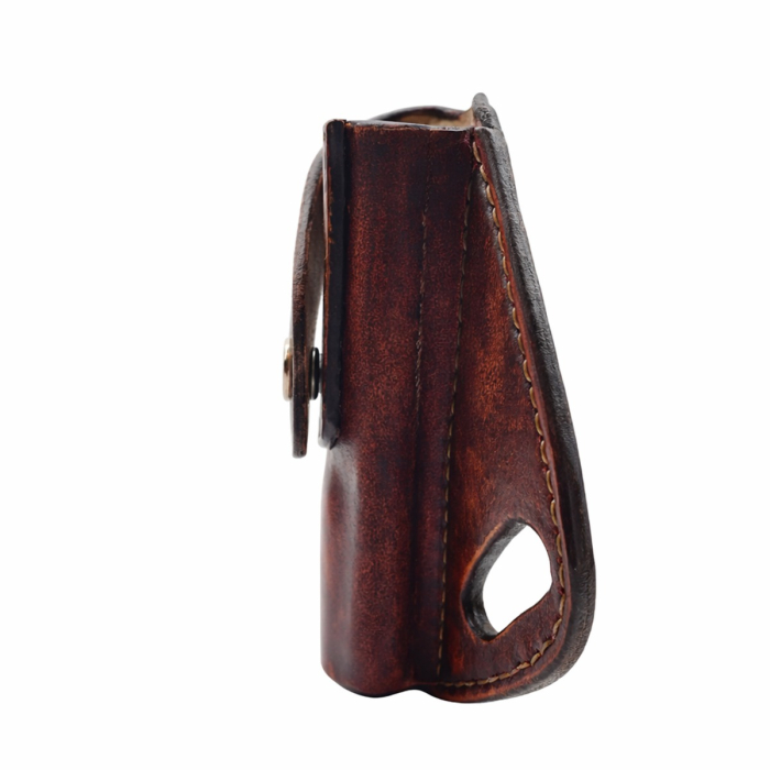 Brown Leather OWB Holster With Snap Strap