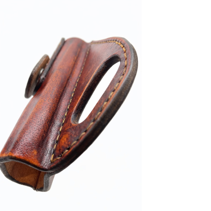 Brown Leather OWB Holster With Snap Strap