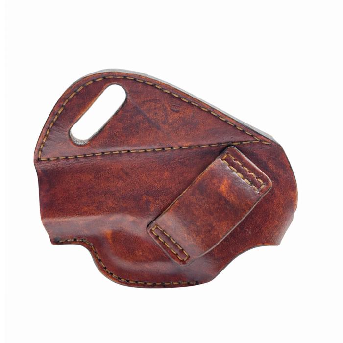 Brown Leather OWB Holster With Snap Strap