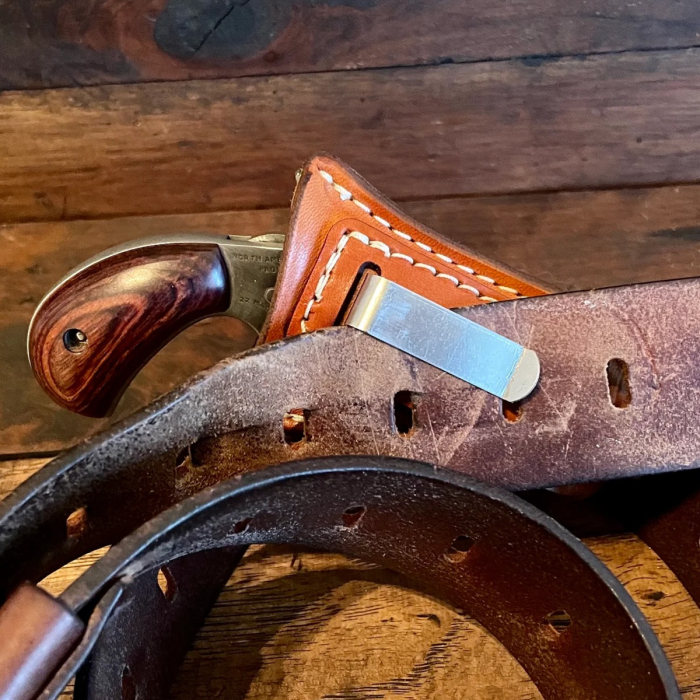 Brown Leather Pocket Clip Revolver Holster