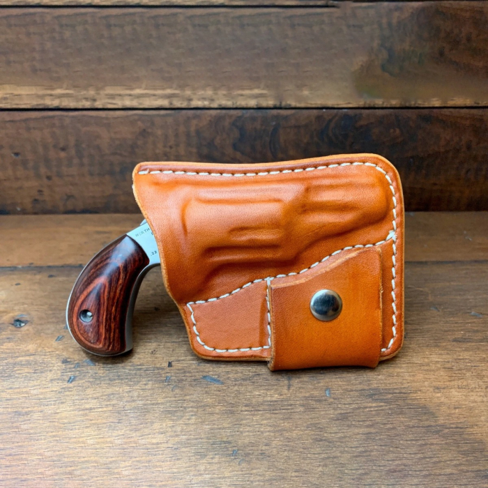 Brown Leather Pocket Holster With Ammo Pouch