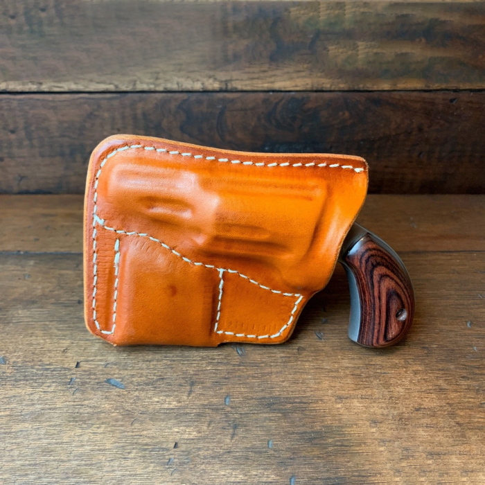 Brown Leather Pocket Holster With Ammo Pouch