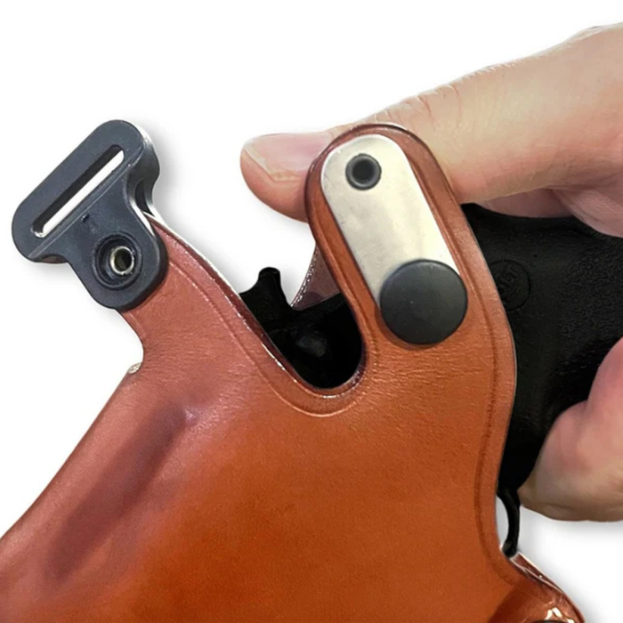 Brown Leather Horizontal Shoulder Holster With Bullet Carrier