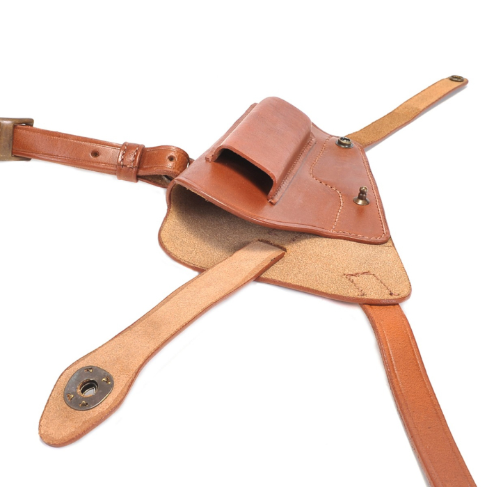 Brown Leather Shoulder Holster with Spare Magazine Pouch