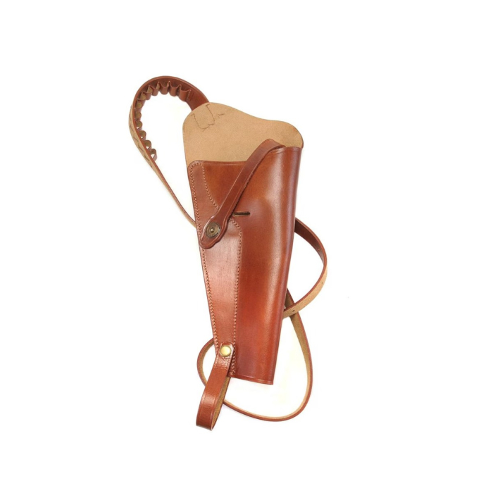 Brown Leather Shoulder Holster With Shell Loops