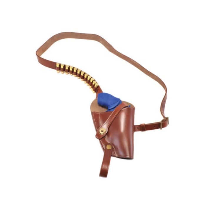 Brown Leather Shoulder Holster With Shell Loops