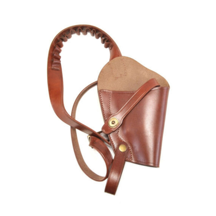 Brown Leather Shoulder Holster With Shell Loops
