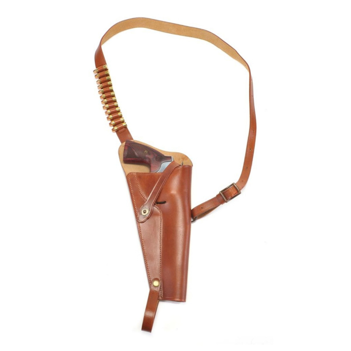 Brown Leather Shoulder Holster With Shell Loops