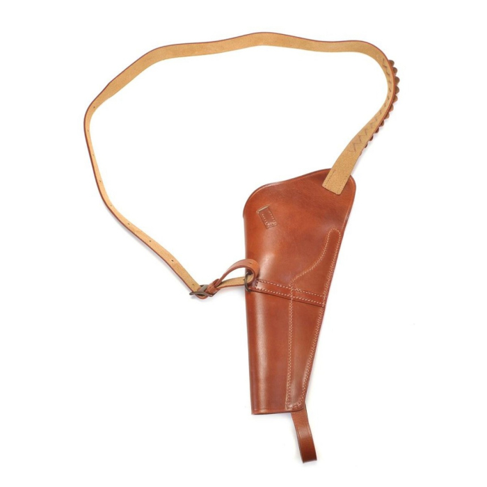 Brown Leather Shoulder Holster With Shell Loops