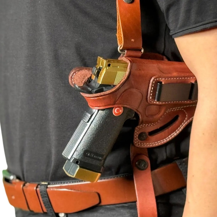 Brown Leather Shoulder Holster 3-in-1 for Colt 1911