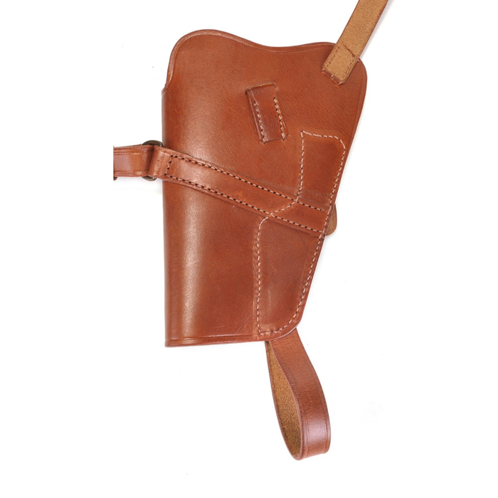 Brown Leather Shoulder Holster with Spare Magazine Pouch