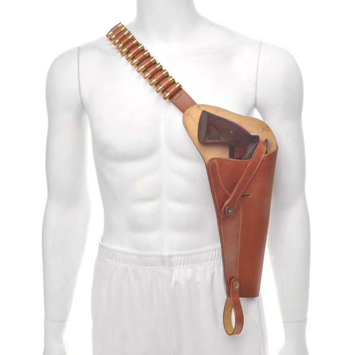 Brown Leather Shoulder Holster With Shell Loops
