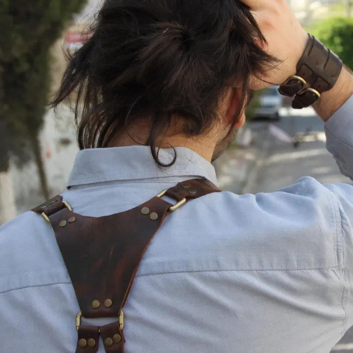 Brown Leather Shoulder Utility Bag