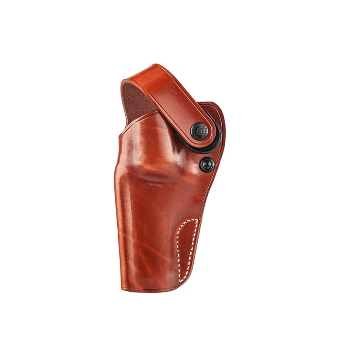 Brown Leather Strongside Belt Holster with Retention Strap