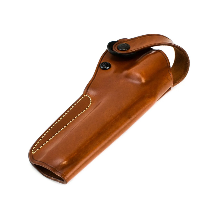 Brown Leather Strongside Belt Holster with Retention Strap