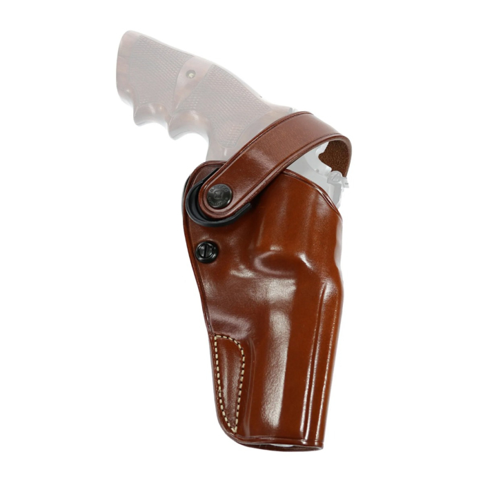 Brown Leather Strongside Belt Holster with Retention Strap