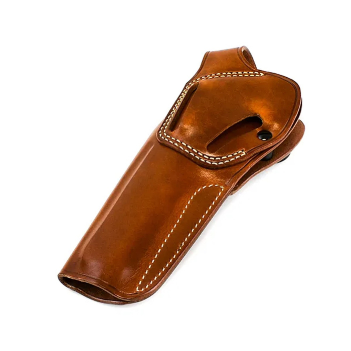 Brown Leather Strongside Crossdraw Belt Holster With Retention Strap