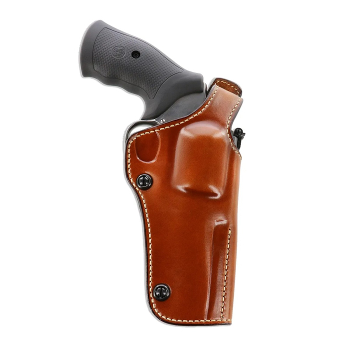 Brown Leather Strongside Crossdraw Belt Holster With Thumb Break