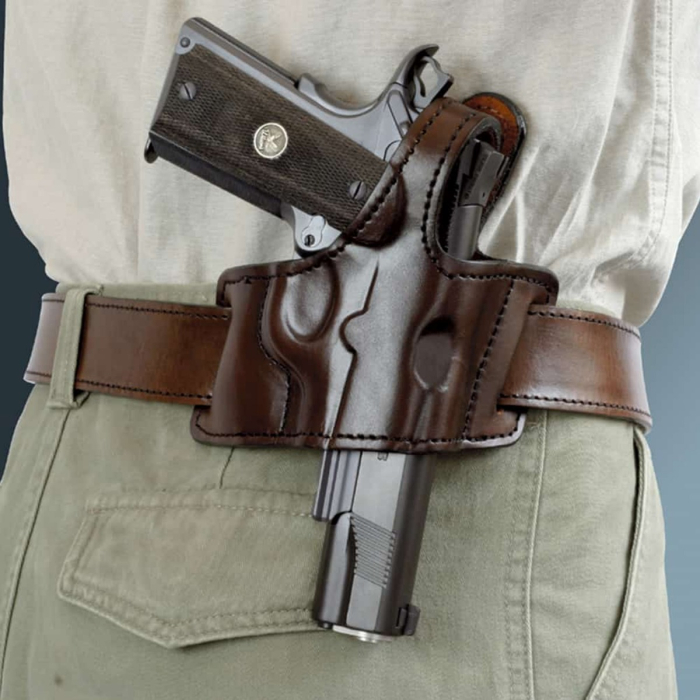 Brown Leather Thumb Break OWB Holster