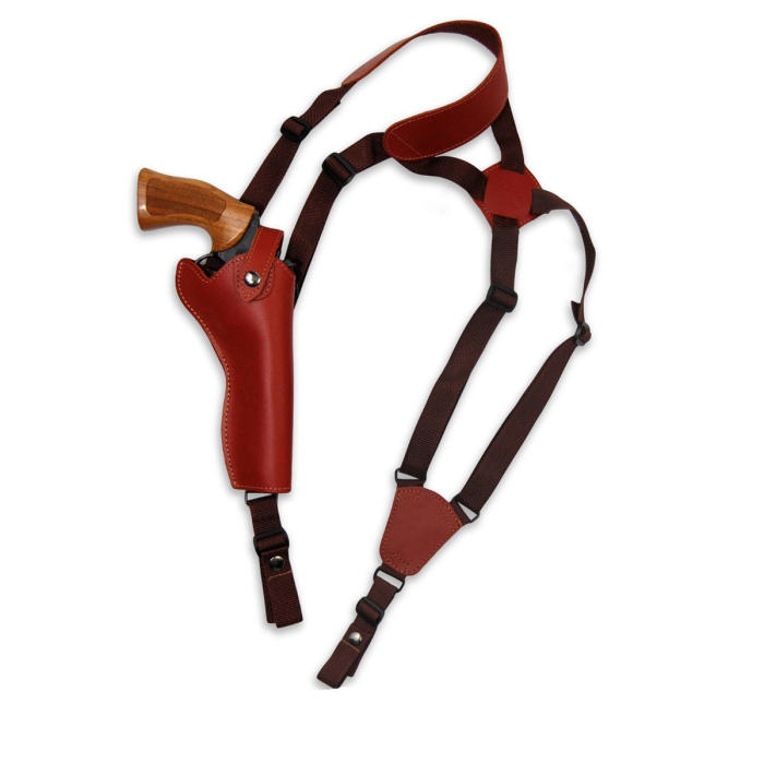 Brown Leather Vertical Revolver Shoulder Holster