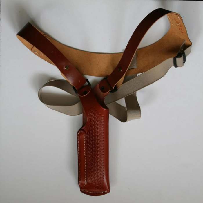Brown Premium Leather Vertical Shoulder Carry Holster