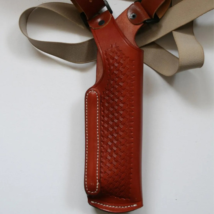 Brown Premium Leather Vertical Shoulder Carry Holster