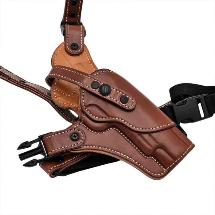 Brown Premium Leather Adjustable Chest Rig Holster