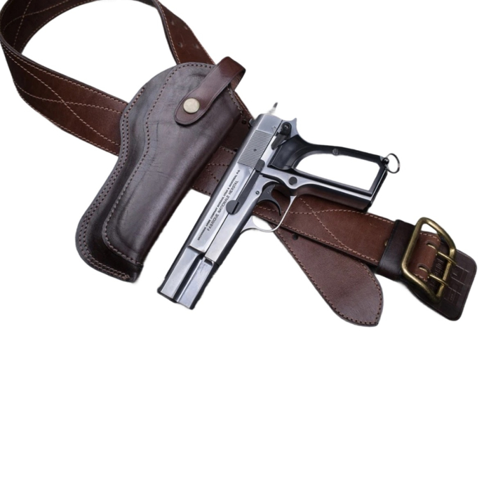 Vintage Brown Leather OWB Belt Holster