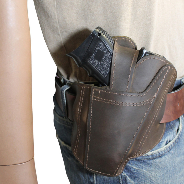 Brown Leather Ambidextrous Pancake Holster