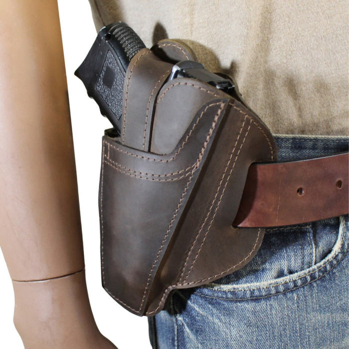 Brown Leather Ambidextrous Pancake Holster